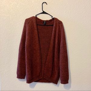 H&M Red/Orange/Auburn Knit Cardigan Sweater